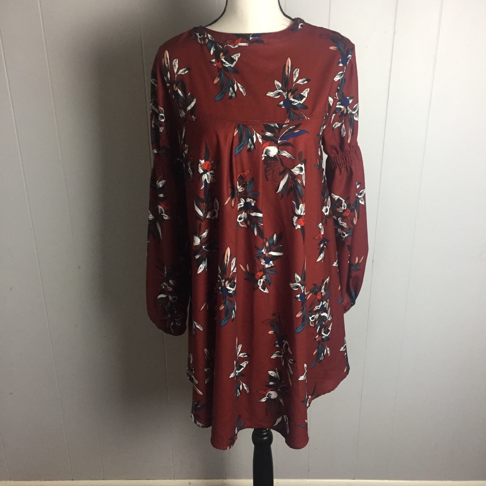 Floral Babydoll Boho Dress-S